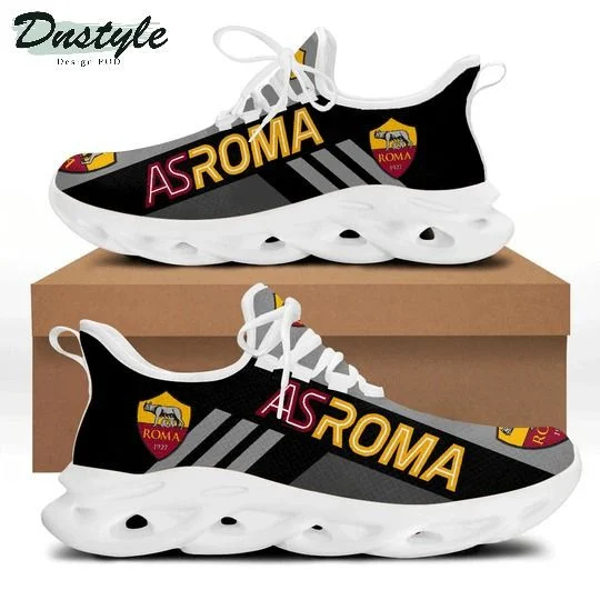 Custom AS Roma Grey Stripes Black Max Soul Shoes Men Women MS0601