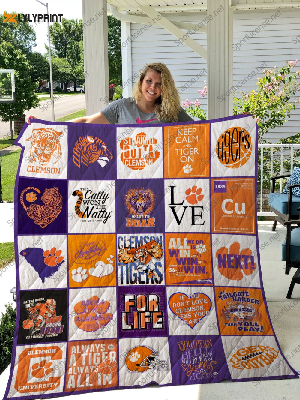 Clemson Tigers 4 Quilt Blanket For Fans Home Decor Gift ,  Soft Quilt, King Size, All Season Cozy Quilt QB0901