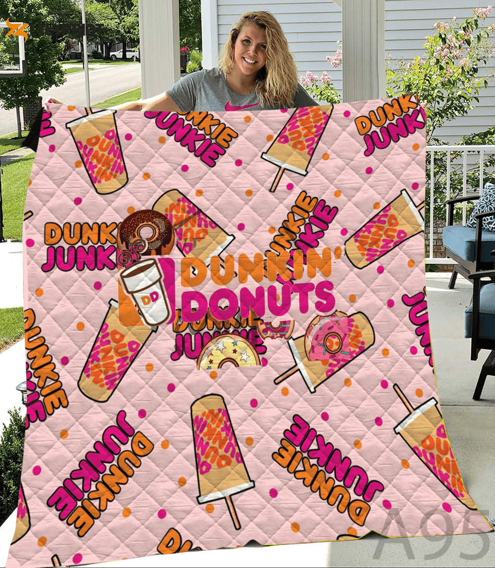 Dunkin Donuts Quilt Blanket For Fans Home Decor Gift , Soft Quilt, King Size, All Season Cozy Quilt QB0901