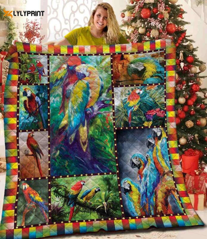 Parrot 3D Customized Quilt , Soft Quilt, King Size, All Season Cozy Quilt QB0901