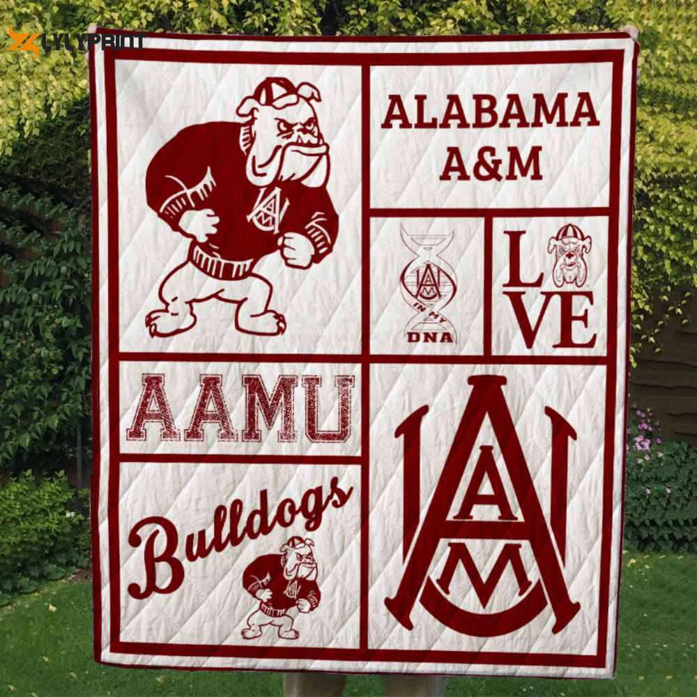 Alabama A&M Bulldogs 3 Quilt Blanket For Fans Home Decor Gift , Soft Quilt, King Size, All Season Cozy Quilt QB0901