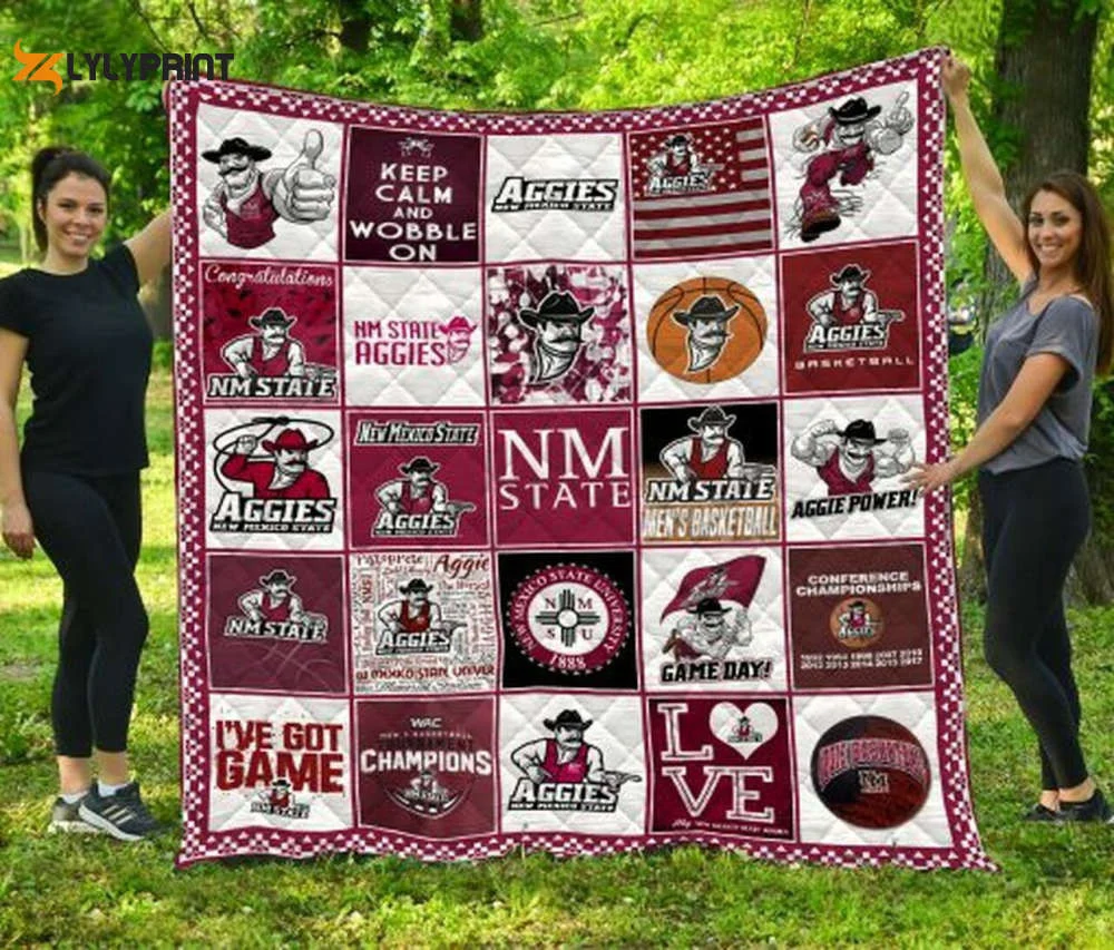 New Mexico State Aggies 3 Quilt Blanket For Fans Home Decor Gift , Soft Quilt, King Size, All Season Cozy Quilt QB0901
