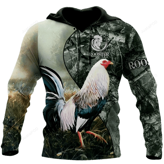 Rooster Camouflage Cool 3D All Over Printed Hoodie, Zip- Up Hoodie HZ0501