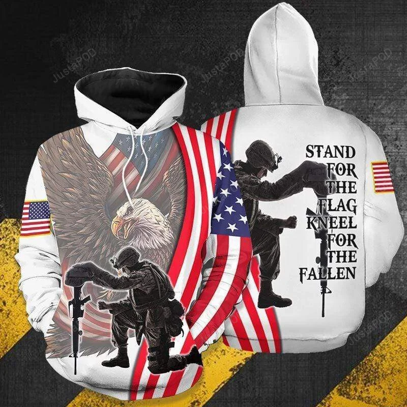 Stand For The Flag Kneel For The Fallen 3D All Print Hoodie, Zip- Up Hoodie HZ0501
