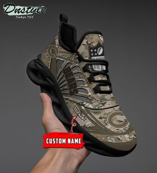 NFL Chicago Bears Custom Name Camo Edition Max Soul Shoes for Women and Men MS0601