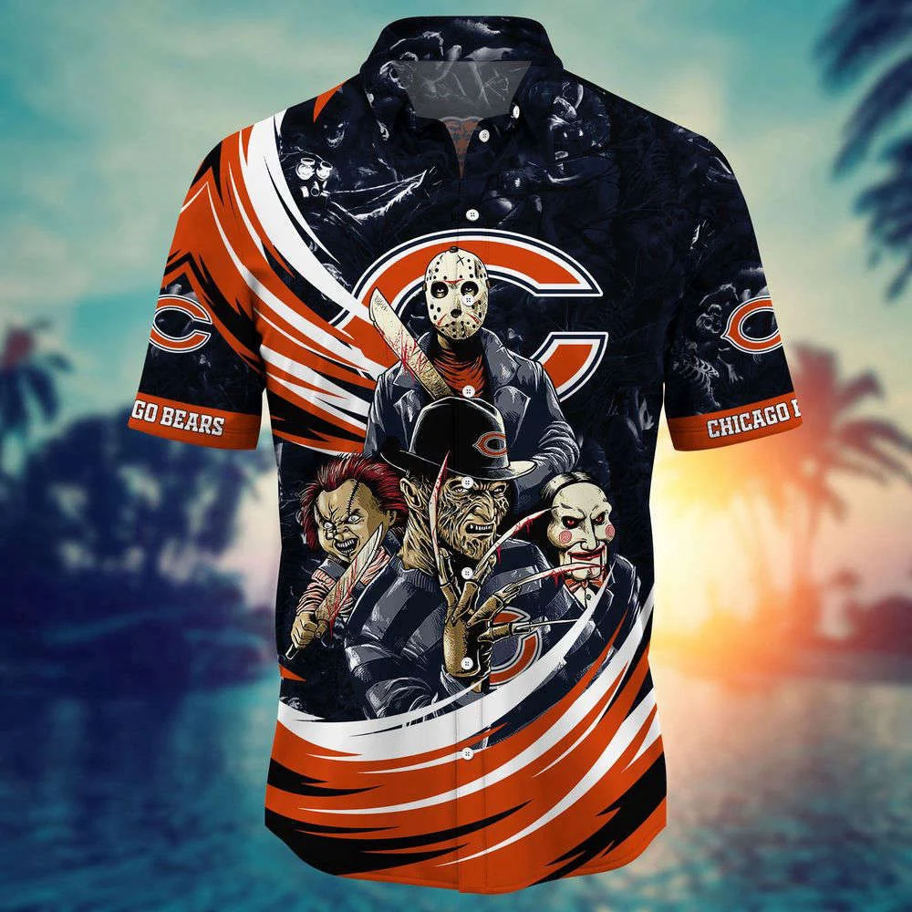 Chicago Bears NFL Halloween Horror Movies Hawaiian Shirts For Men And Women HW0601