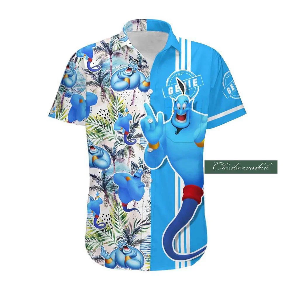 Genie Hawaiian Shirt, Disney Genie Button Shirt, Genie Aladdin Shirt, For Men Women HW0601