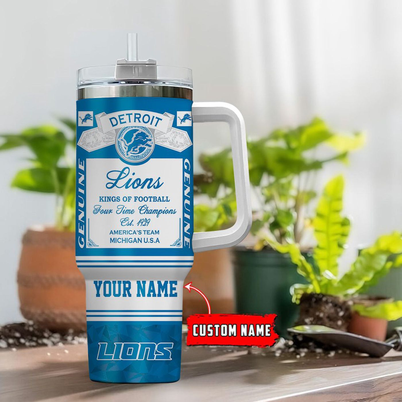 Custom Detroit Lions Stanley Tumbler - Ultimate 40oz Gift for Fans 0501TB40