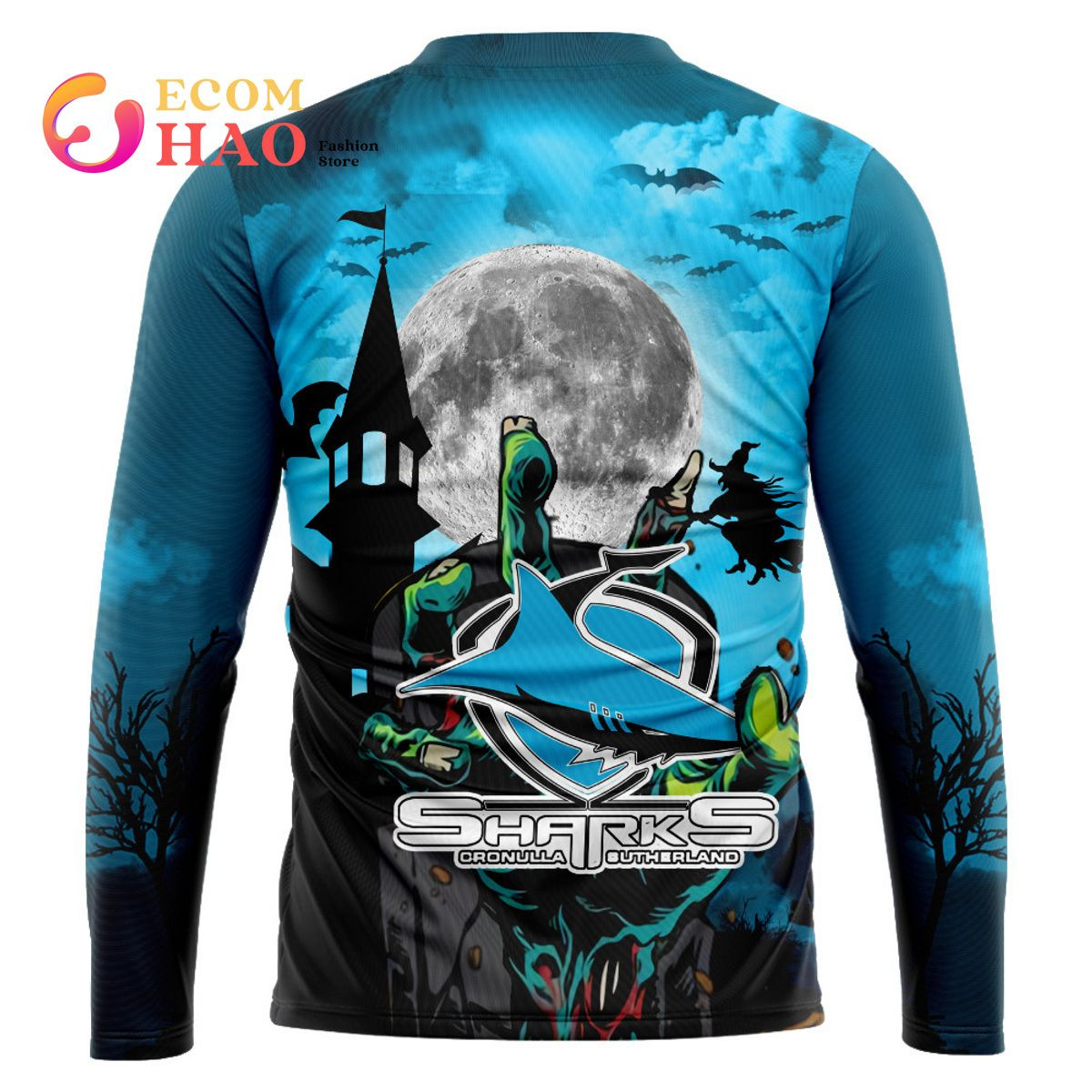 Cronulla-Sutherland Sharks Halloween Is Coming 3D Hoodie, Zip Hoodie, Man - Women, Warm, Premium Quality HZ0501