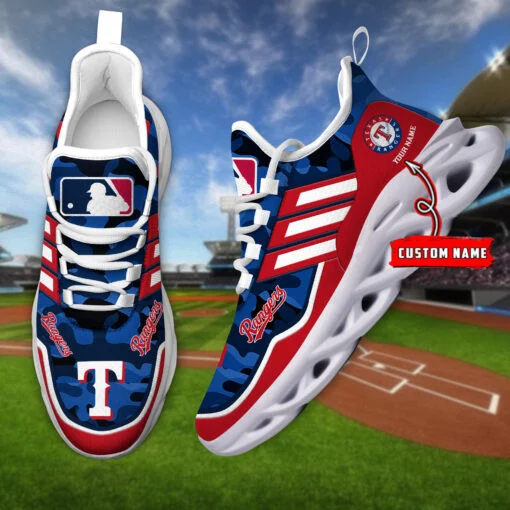 MLB Texas Rangers Custom Name Max Soul Shoes V6 for Men and Women MS0601