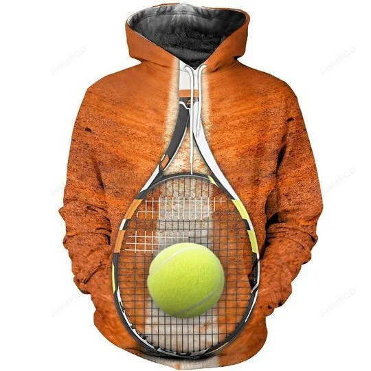 Home Tennis Orange 3D All Over Printed Hoodie, Zip- Up Hoodie HZ0501