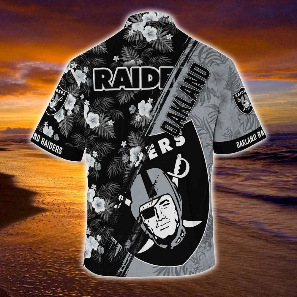 Oakland Raiders NFL-Summer Hawaii Shirt Mickey And Floral Pattern For Sports Fans HW0601