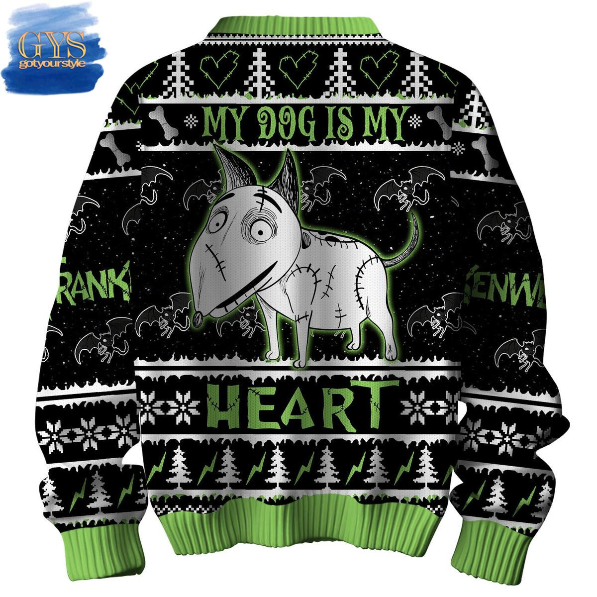 Frankenweenie Sparky Black Halloween Ugly Sweater , Cozy Soft Unisex Pullover SW0601