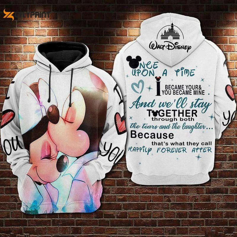 Disney Minnie And Mickey Mouse Love, Once Upon A Time I Became Your And You Became Mine Aop Hoodie HZ0501