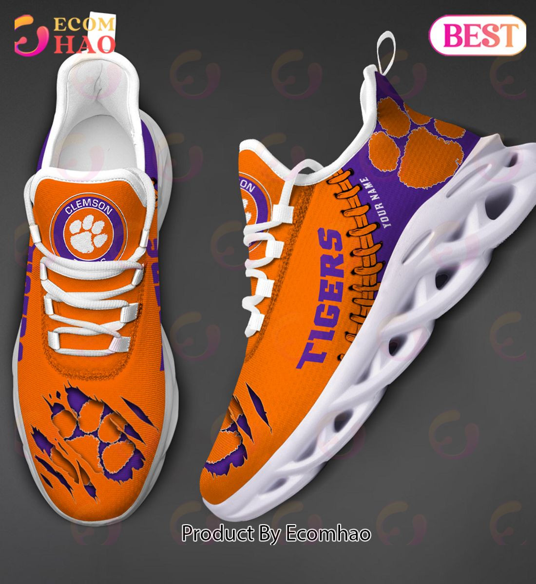 Clemson Tigers Max Soul Shoes Custom Name  Unisex sneakers MS0601