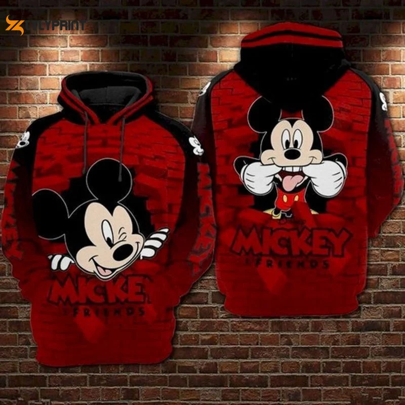 Mickey And Minnie Mouse Brick Wall Style 3d Hoodie HZ0501