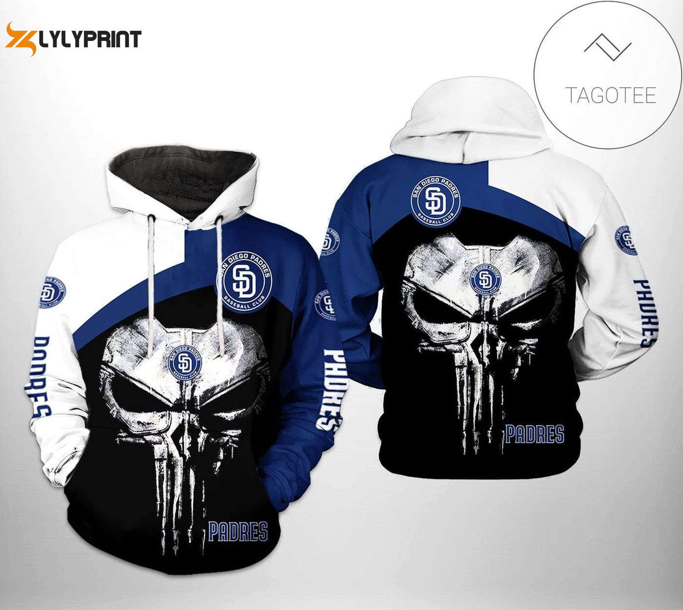San Diego Padres Skull Punisher Hoodie – Stylish AOP Shirt for Fans HZ0501