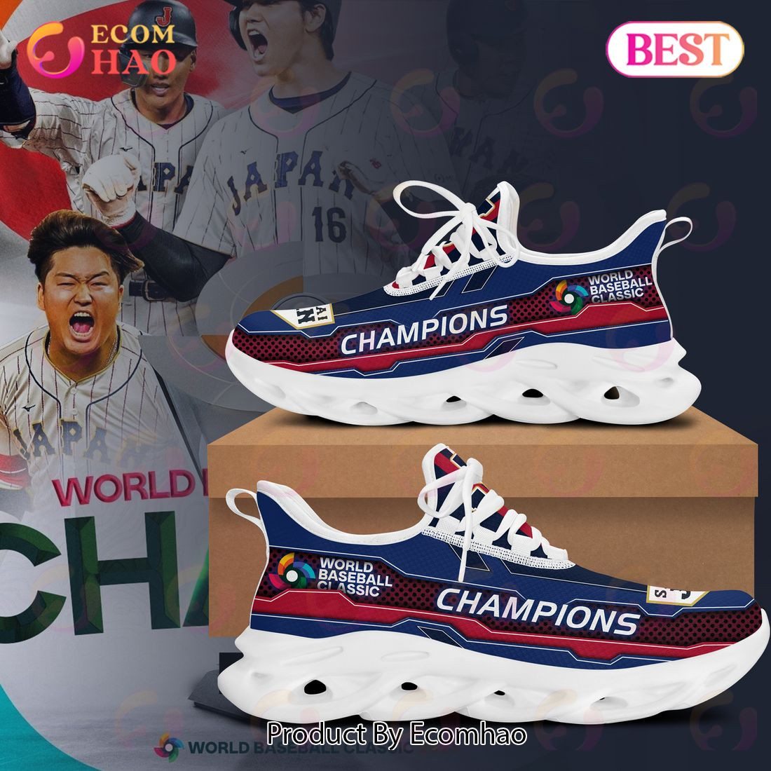 Japan Baseball Running Max Soul Shoes 2023 World Baseball Classic Champions  Unisex sneakers MS0601