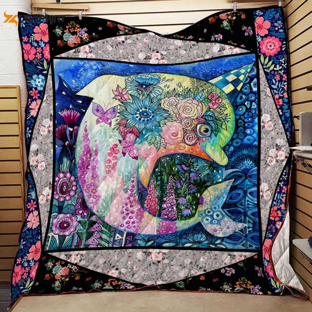 Dolphin 3D Customized Quilt Blanket For Fans Home Decor Gift ,  Soft Quilt, King Size, All Season Cozy Quilt QB0901