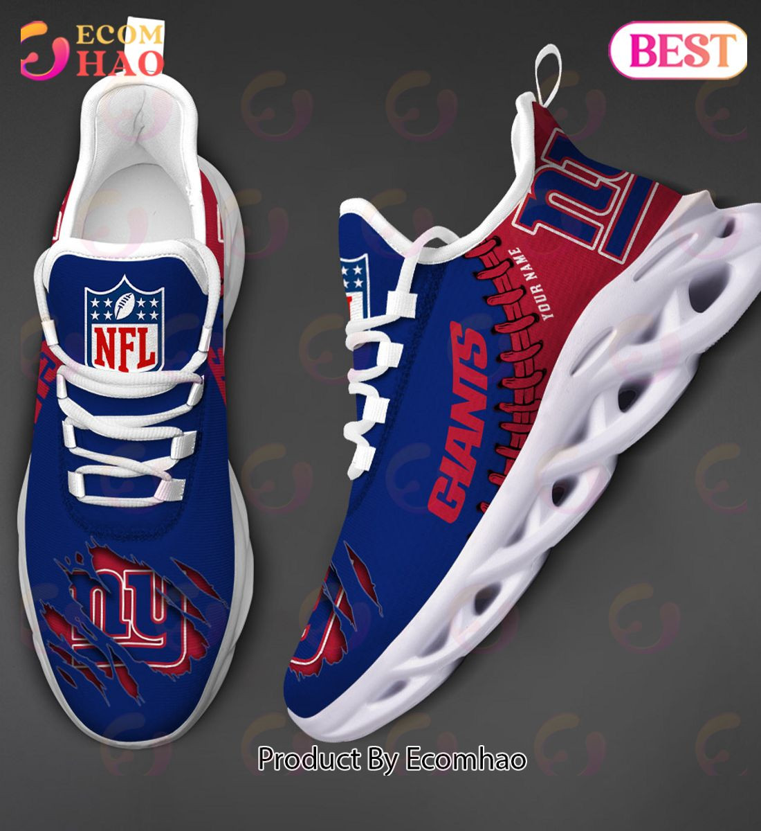 New York Giants Max Soul Shoes Custom Name  Unisex sneakers MS0601