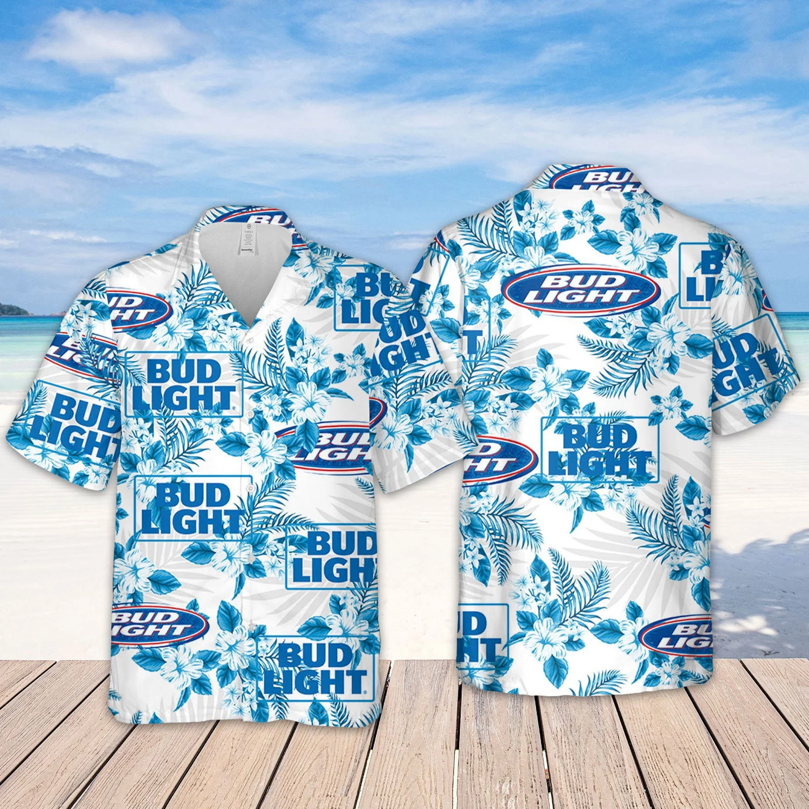 Bud Light Hawaiian Flowers Pattern Shirt, Hawaiian beer lover Shirt, Aloha Unisex Shirt HW0601