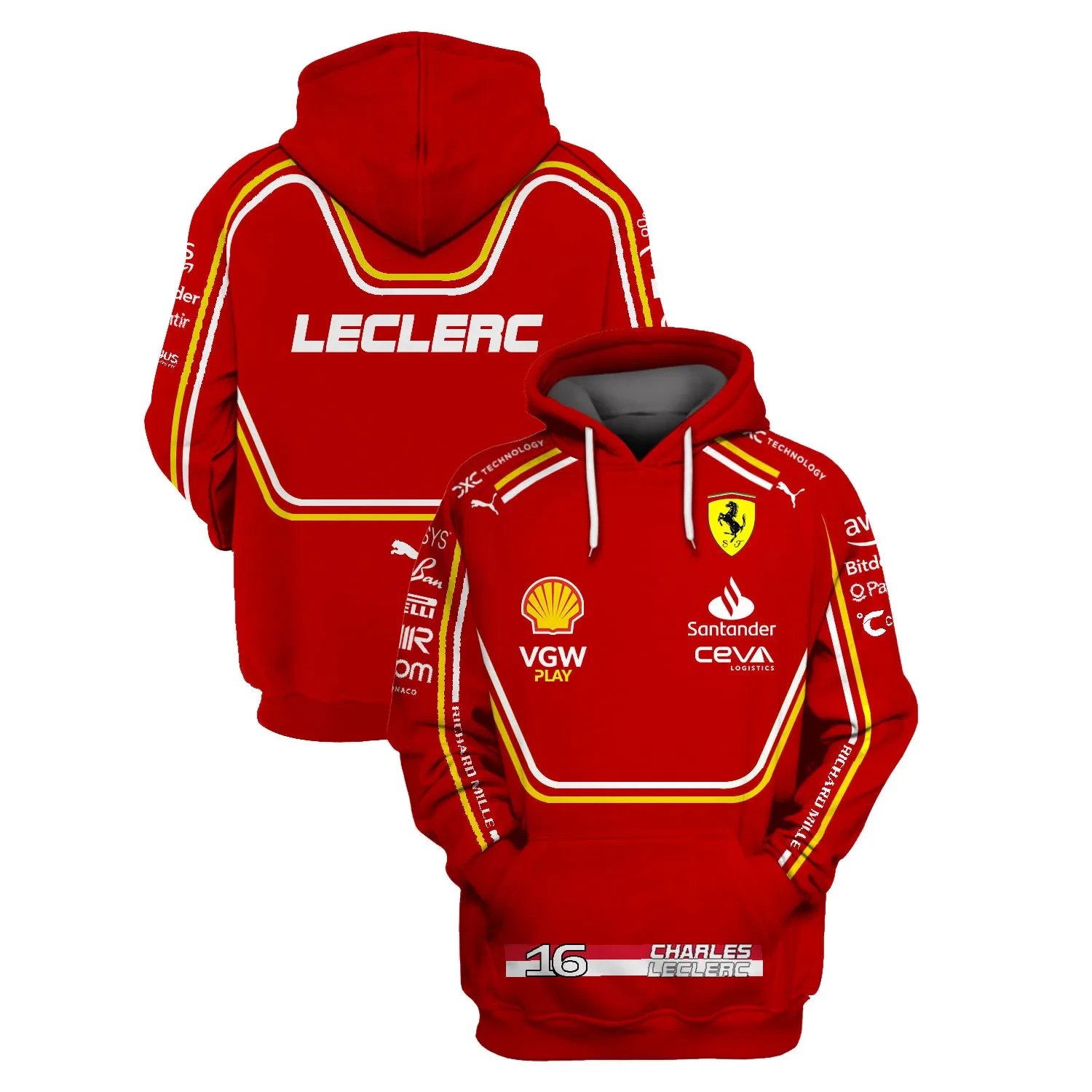 Charles Leclerc Scuderia Ferrari Race Suits Hoodie, Zip Hoodie, Man - Women, Warm, Premium Quality HZ0501