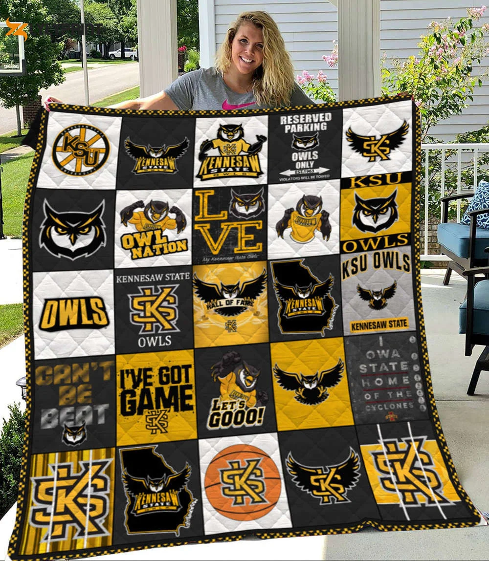 Kennesaw State 3 Quilt Blanket For Fans Home Decor Gift , Soft Quilt, King Size, All Season Cozy Quilt QB0901