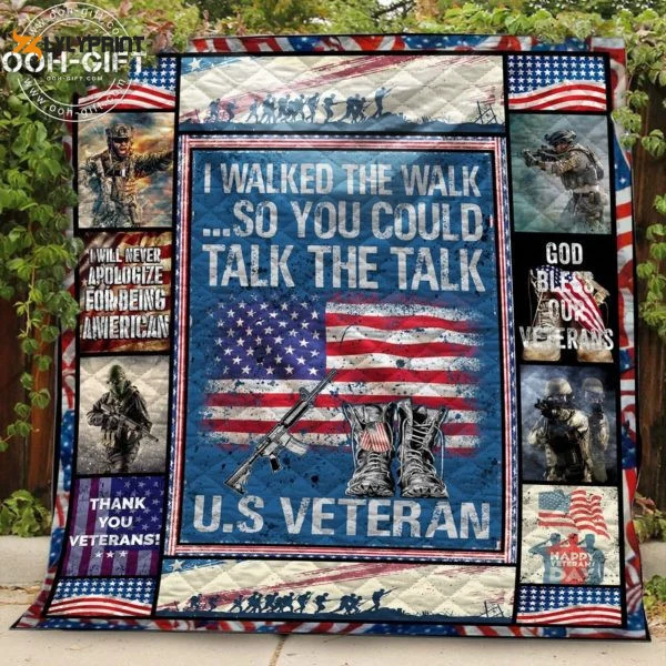 U.S Veteran 3D Customized Quilt Blanket , Soft Quilt, King Size, All Season Cozy Quilt QB0901