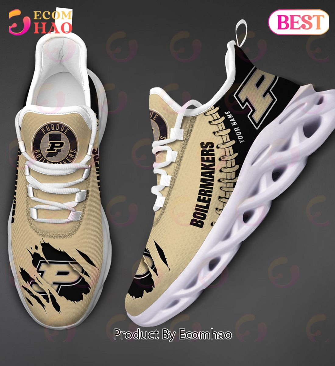 Purdue Boilermakers Max Soul Shoes Custom Name  Unisex sneakers MS0601