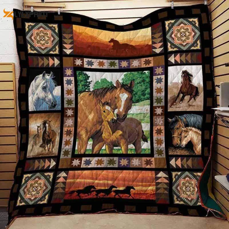 Horse Quilt Blanket For Fans Home Decor Gift ,  Soft Quilt, King Size, All Season Cozy Quilt QB0901