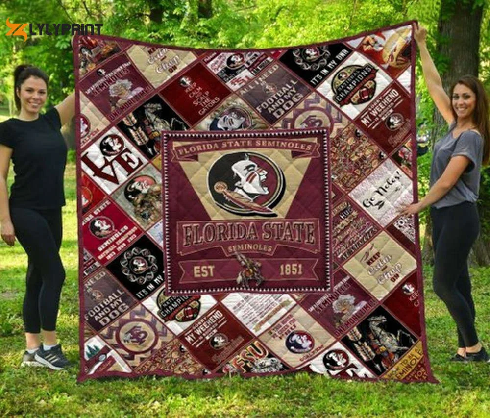 Florida State Seminoles Quilt Blanket For Fans Home Decor Gift t , Soft Quilt, King Size, All Season Cozy Quilt QB0901