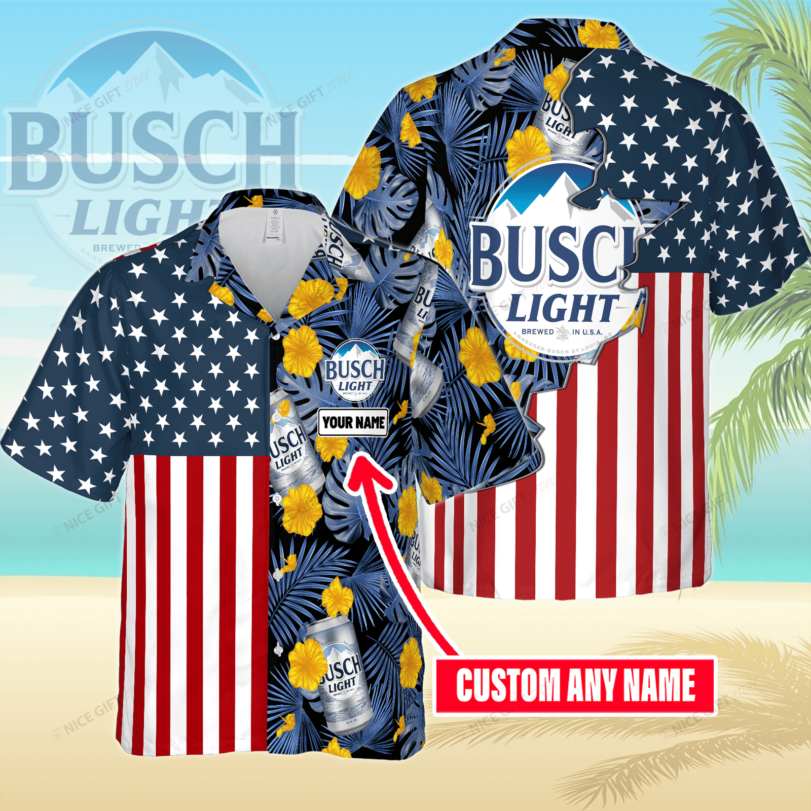 Busch Light Custom Name Hawaiian Shirt For Men And Women HW0601