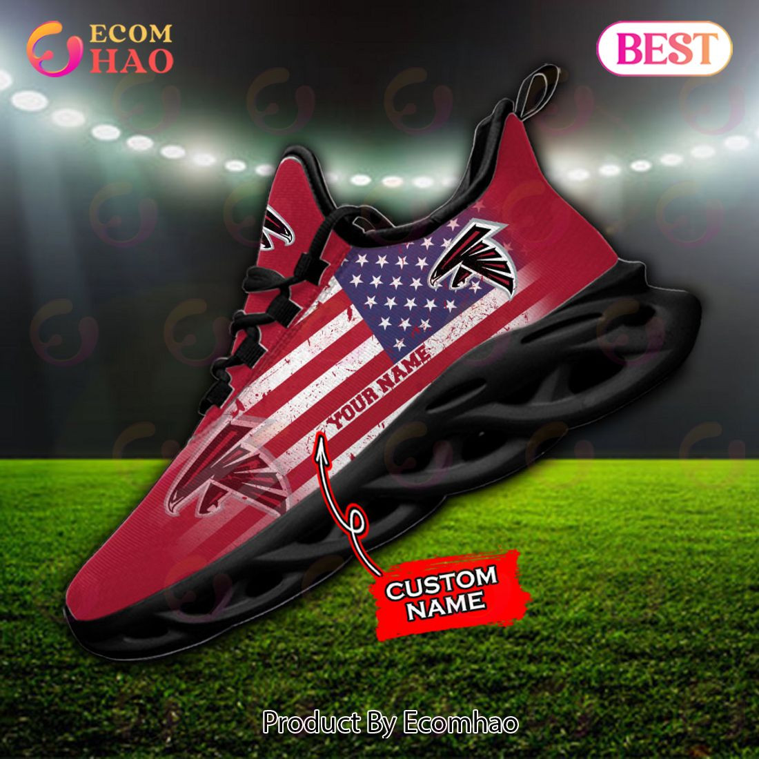Custom Name - Atlanta Falcons - Max Soul Shoes  Unisex sneakers MS0601