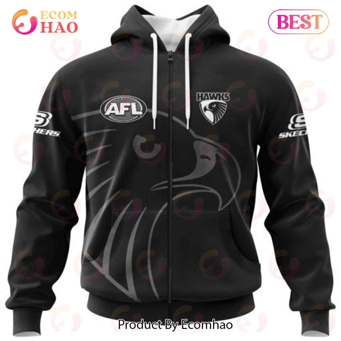 AFL Hawthorn Football Club Special Monochrome Design 3D Hoodie, Zip Hoodie, Man - Women, Warm, Premium Quality HZ0501