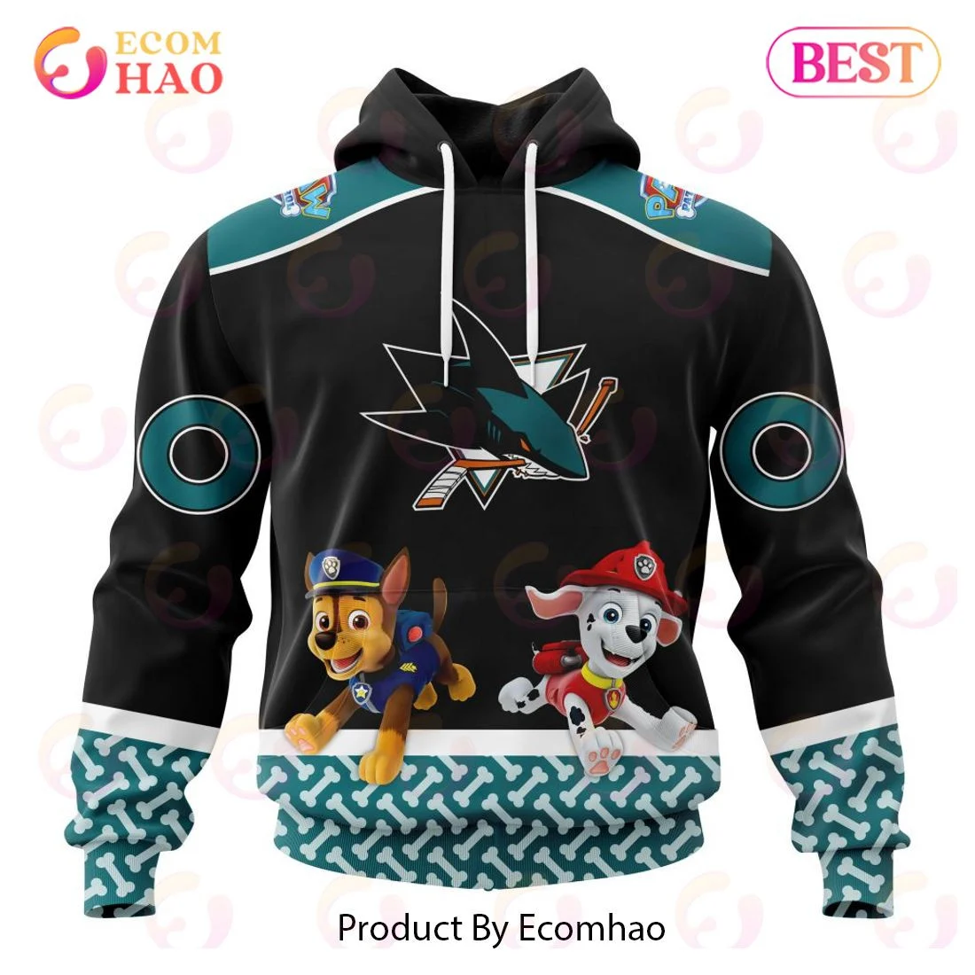 San Jose Sharks Special Paw Patrol Design 3D Hoodie, Zip Hoodie, Man - Women, Warm, Premium Quality HZ0501