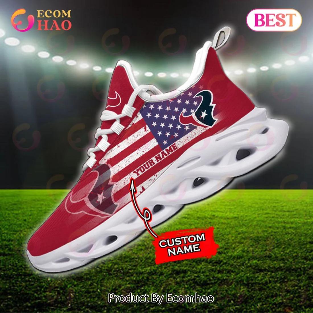 Custom Name - Houston Texans - Max Soul Shoes  Unisex sneakers MS0601