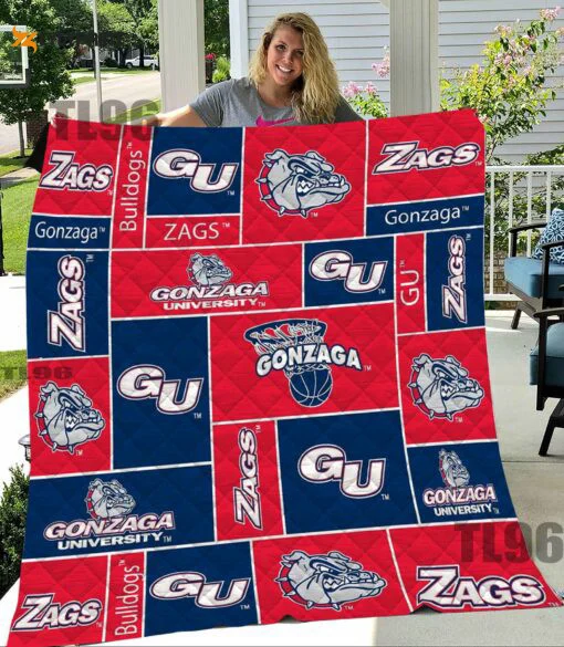 Gonzaga Bulldogs 1 Quilt Blanket For Fans Home Decor Gift , Soft Quilt, King Size, All Season Cozy Quilt QB0901