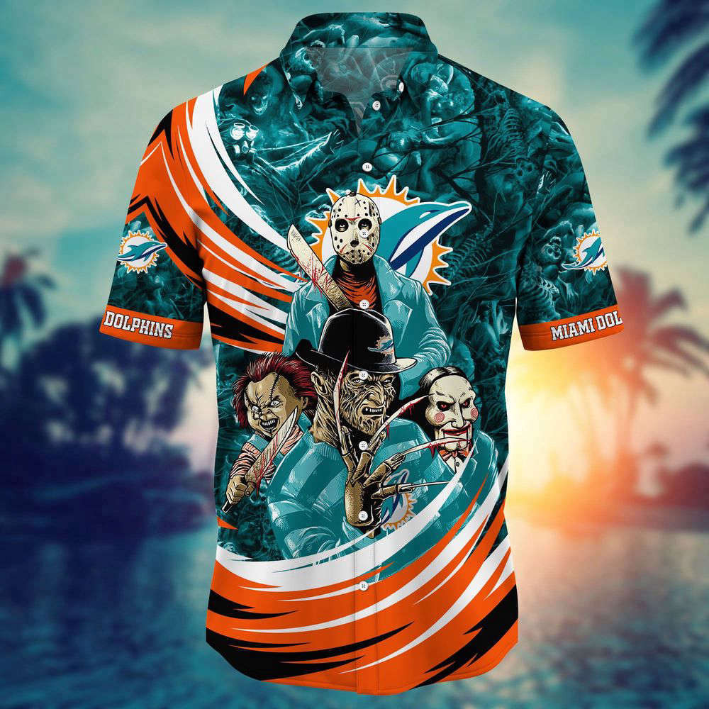 Miami Dolphins NFL Halloween Horror Movies Hawaiian Shirts For Men And Women HW0601
