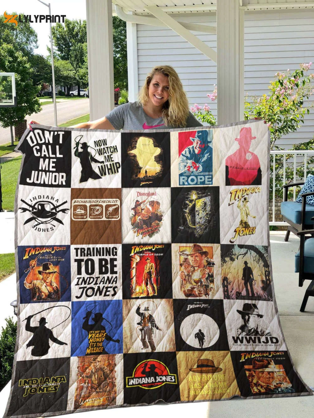 Indiana Jones Quilt Blanket For Fans Home Decor Gift , Soft Quilt, King Size, All Season Cozy Quilt QB0901