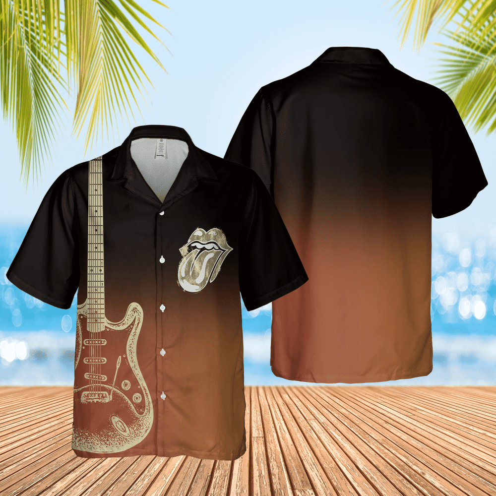 Guitar And The Rolling Stones Tongue Hawaiian Shirt HW0601