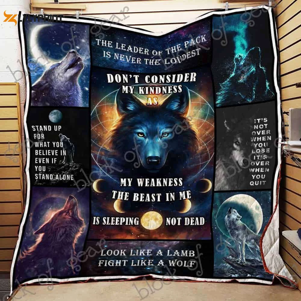 Fight Like A Wolf 3D Customized Quilt , Soft Quilt, King Size, All Season Cozy Quilt QB0901