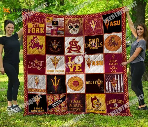 Ncaa Arizona State Sun Devils 3D Customized Personalized 3D Customized Quilt Blanket ,  Soft Quilt, King Size, All Season Cozy Quilt QB0901