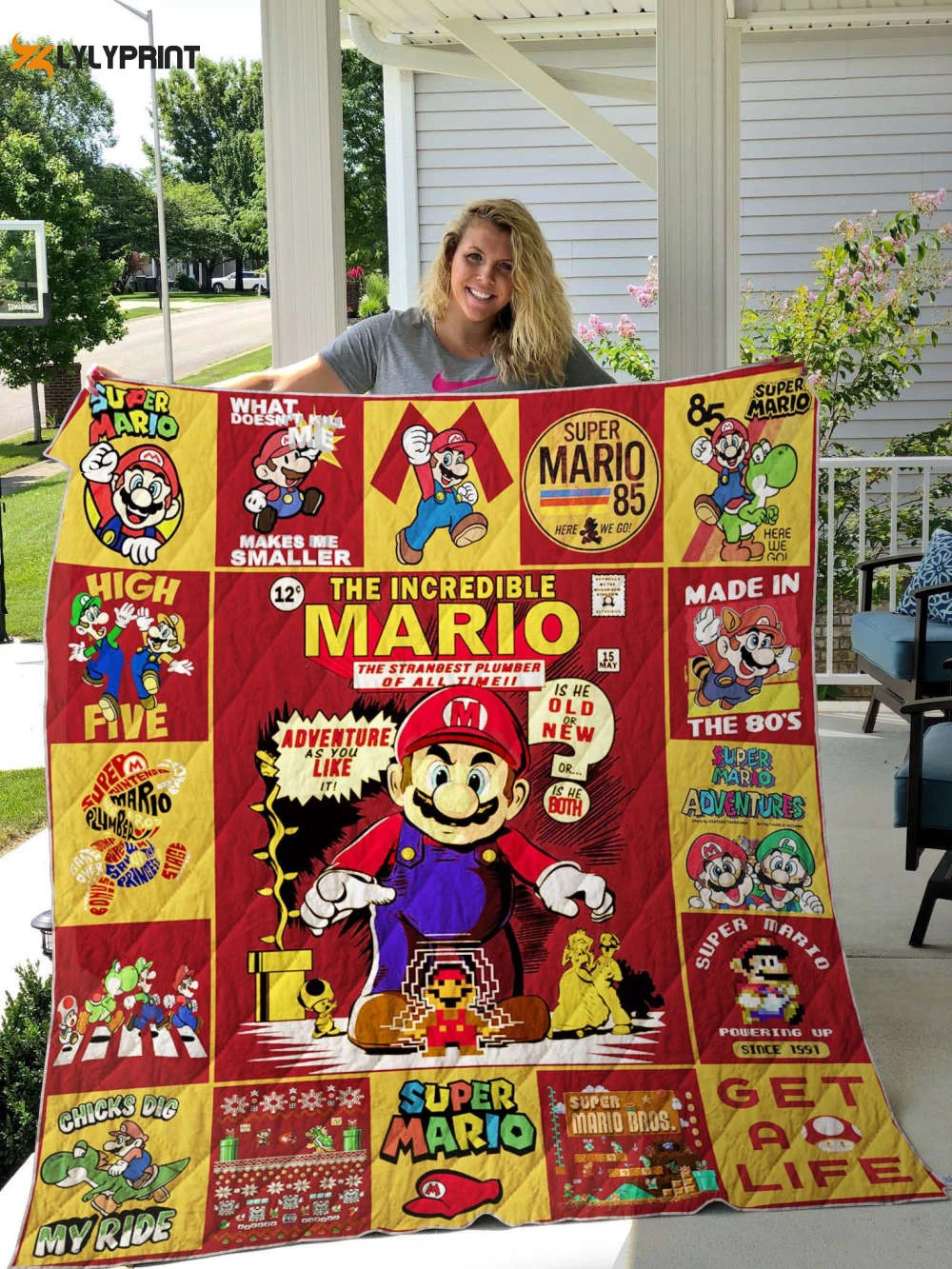 Super Mario Quilt Blanket For Fans Home Decor Gift , Soft Quilt, King Size, All Season Cozy Quilt QB0901