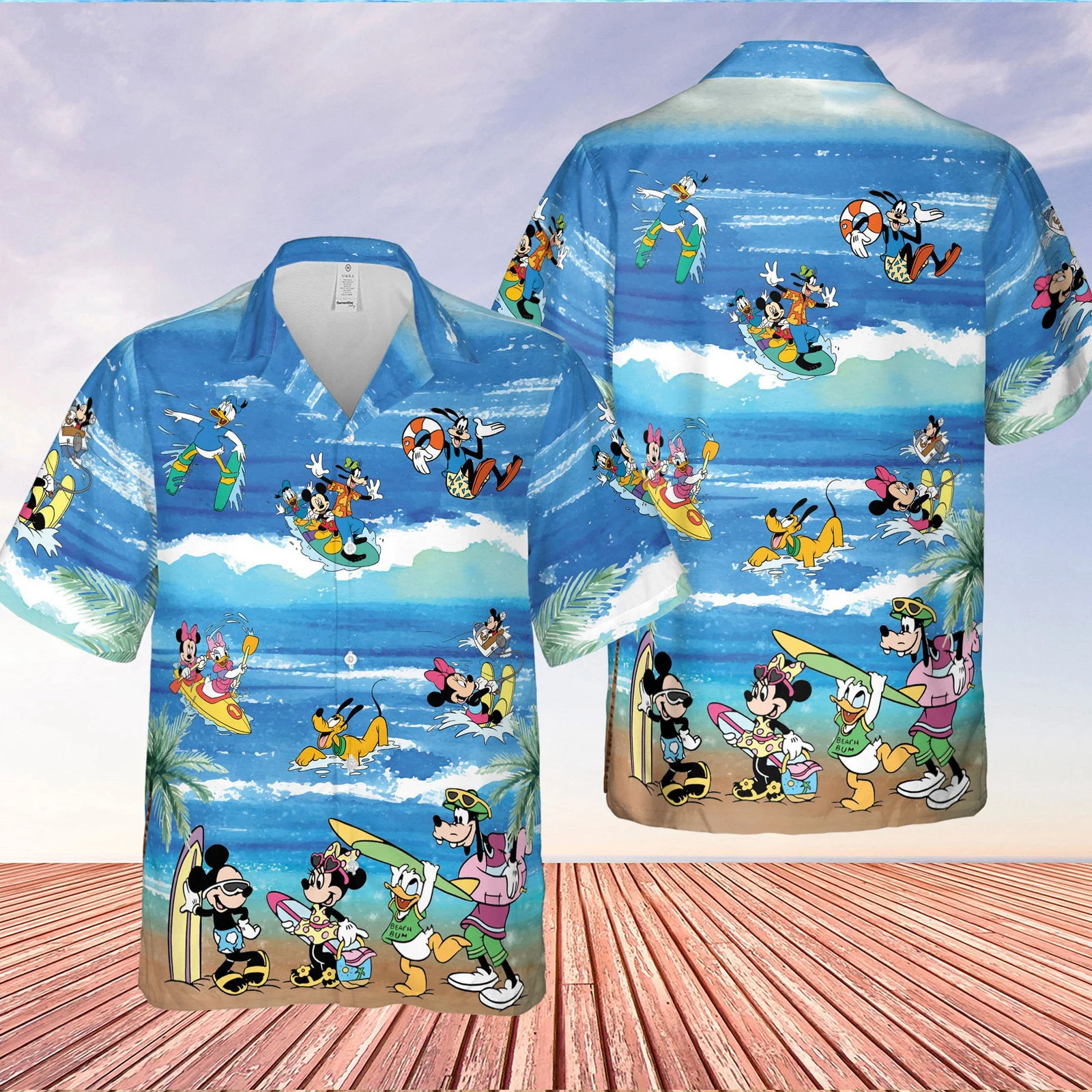 Disney World Gift Mickey Friends Family Vacation Holiday Hawaiian T-Shirt HW0601
