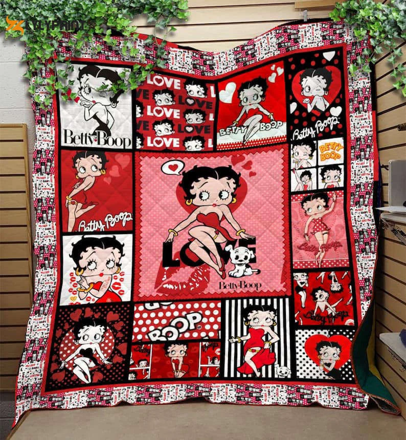 Betty Boop Quilt For Fans Home Decor Gift , Soft Quilt, King Size, All Season Cozy Quilt QB0901