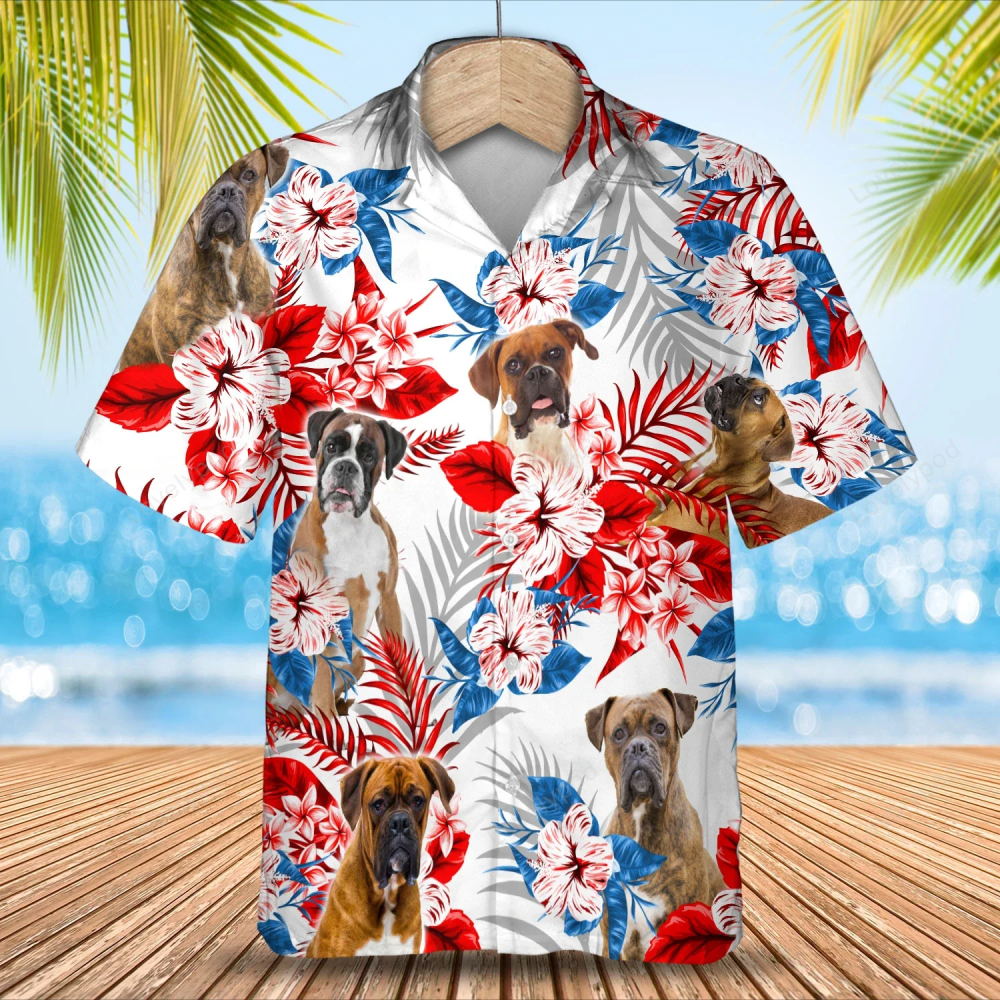 Boxer Hawaiian Shirt, Dog Summer Aloha Shirt, Gift For Men And Women HW0601