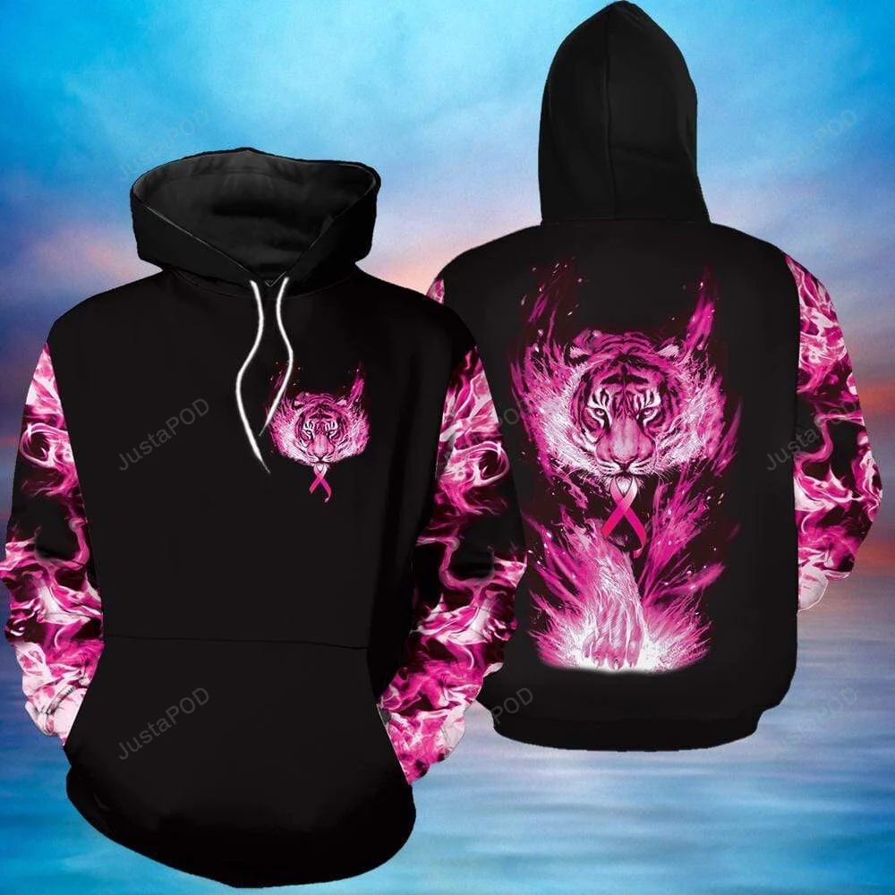Tiger Breast Cancer Pink 3D All Print Hoodie, Zip- Up Hoodie HZ0501