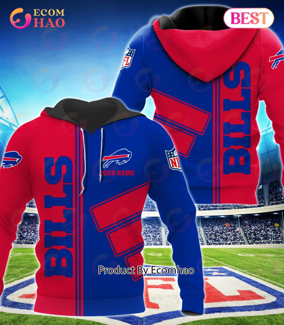 Buffalo Bills Football Sport 3D Clothings Custom Your Name, Fan Gifts, Zip Hoodie, Man - Women, Warm, Premium Quality HZ0501