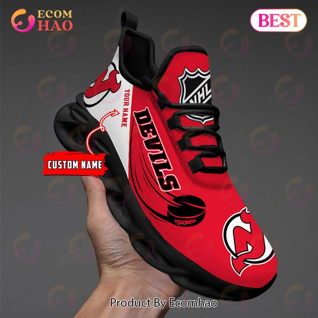 Custom Name New Jersey Devils Max Soul Shoes, Sneakers  Unisex sneakers MS0601
