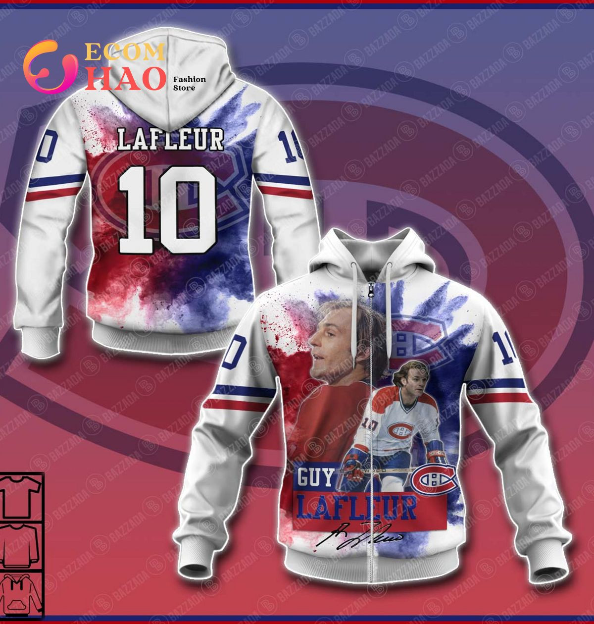 3D Hoodie Guy Lafleur 10 Montreal Canadiens, Zip Hoodie, Man - Women, Warm, Premium Quality HZ0501